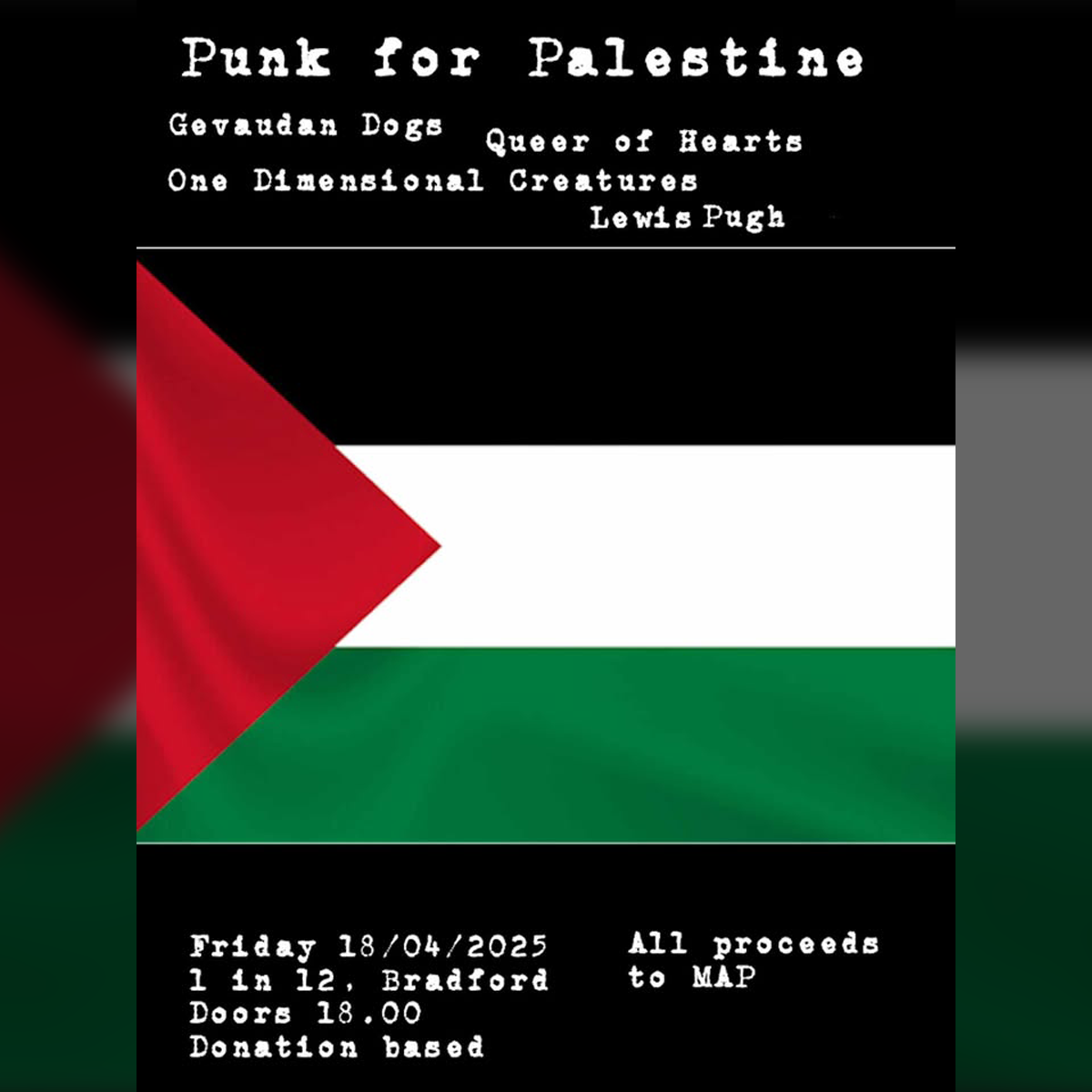 One Dimensional Creatures, Queer of Hearts, Gevaudan Dogs, Lewis Pugh play 1 in 12 Club in Bradford in April 2025